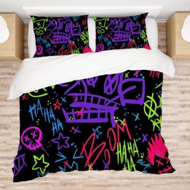 Imagem de Allenjoy Conjunto de edredom Legendary Game Monkey Bomb com 2 fronhas para adolescentes, homens, mulheres, fãs, quarto de bebê, decoração de quarto, lavável na máquina, tamanho casal