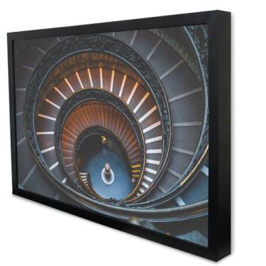 Imagem de Quadro Decorativo Arquitetura Escadas em Espiral em Moldura Caixa - Ta