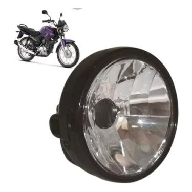 Imagem de Farol Completo Motocicleta Yamaha Ybr 125 Factor 2009 A 2023 Aro Preto