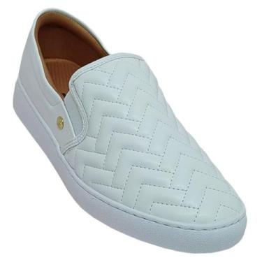 Imagem de Tênis Feminino Vizzano Slip On Pele Strech Basic Casual, Branco, 37