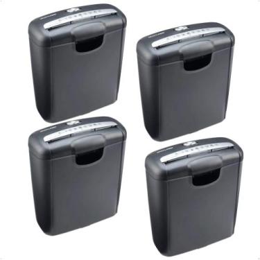 Imagem de COMP Kit 4x Fragmentadora de Papel e Cartão 6 Folhas em Tiras 10L 220V