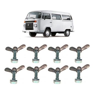 Imagem de Kit com 8 Parafusos e Presilhas Banco Kombi Clipper Carat 1976 A 2013 