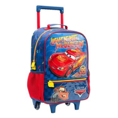 Imagem de Mochila Rodas Carros Escolar McQueen Infantil Menino Disney Cor:Azul -