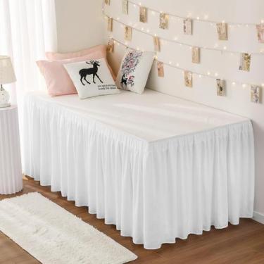 Imagem de Saia para Cama RIMELA Twin XL 91 cm de Caimento Branca com Elástico