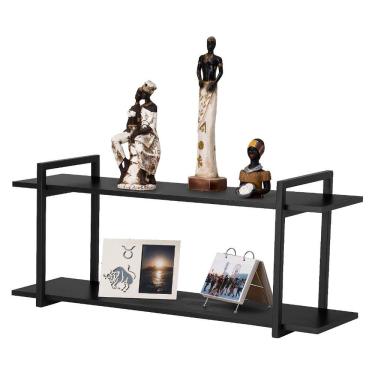 Imagem de Nicho Sala e Quarto Preto Com Prateleiras Preto 120cm