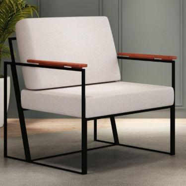 Imagem de Poltrona Dubai BM Móveis Tubulares Preto/Bege