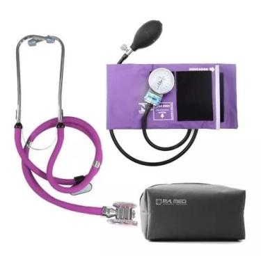 Imagem de Kit De Enfermagem Com Medidor De Pressão + Esteto + Estojo (LILAS)
