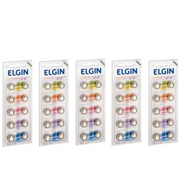 Imagem de Kit Bateria Lr44 Elgin 5 Blister C/10 Un cada Ref. 82194