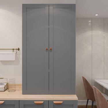 Imagem de Armário Alto Aéreo 2 Portas 135cm Arizona CabeCasa MadeiraMadeira Branco/Cinza