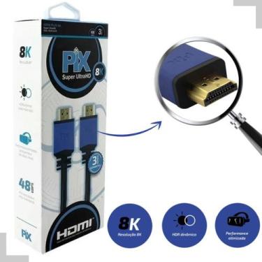 Imagem de Cabo Hdmi Plus Pix 2.1 - 8K Hdr 19P 3Metros Super Ultra Hd