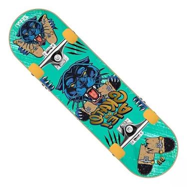 Imagem de Zippy Toys Skate Semi Profissional Juvenil Completo Shape com Lixa Estampa Tigre 78cm Skateboard Infantil Criança Radical