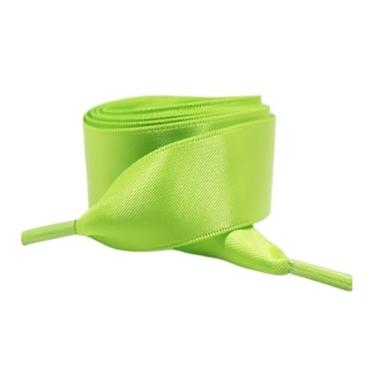 Imagem de Silk Flat Ribbons Sneakers Laces Wedding Unisex Suitable Satin Ided Polyester Smooth Women Candy Shoe ShoeLace (Color : Olive green, Size : 120cm)