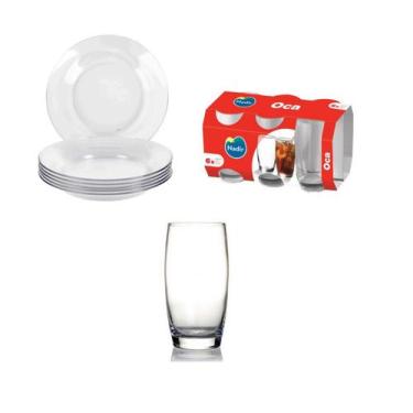 Imagem de Kit 6 Pratos Duralex Astral Fundo 6 copos oca Nadir - NADIR FIGUEREDO,