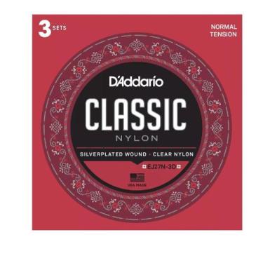 Imagem de Kit com 3 Encordoamento Daddario Violão Nylon EJ27N-3d - D'addario