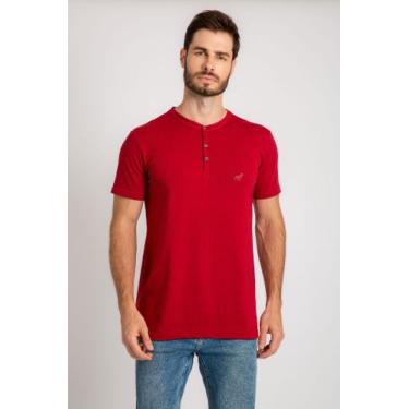 Imagem de Camiseta Gola Henley - Bullf, M, Bordô