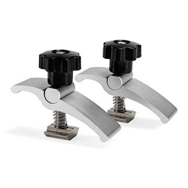 Imagem de Genmitsu 2 peças T-Track Mini Hold Down Clamp Kit, braçadeira de roteador CNC para carpintaria e metalurgia compatível com fresadoras CNC 3018, 3018-PRO/ 3018-PROVer/ MX3, 6 cm C x 1,99 cm L x 4 cm A