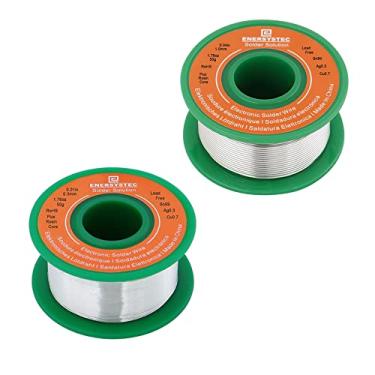 Imagem de E ENERSYSTEC Fio de solda fino 0,3 mm 1,0 mm fio de solda eletrônico sem chumbo núcleo de fluxo de resina fio de solda minúsculo diâmetro de solda fina 0,01 0,04 liga solda elétrica Sn99 Ag0,3 Cu0,7