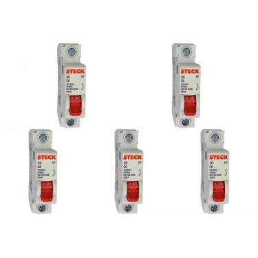 Imagem de Kit C/5 - Disjuntor Steck "Din" Unipolar 6A. C
