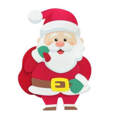 Imagem de Papai noel gigante painel decorativo p/ pendurar 70cm em EVA Cores viv