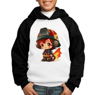 Imagem de Moletom Infantil Bombeiro Mirim - Foca na Moda, Branco, Preto, 4