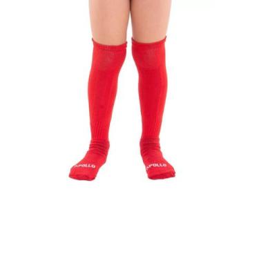 Imagem de Kit 05 Pares Meião Futebol Masculino Criança Infantil Bebe Cano Alto L