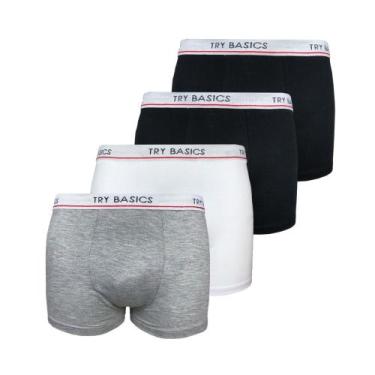 Imagem de Kit 4 Cuecas Boxers Infantil Box Algodão Cotton Conforto - Try Basics,