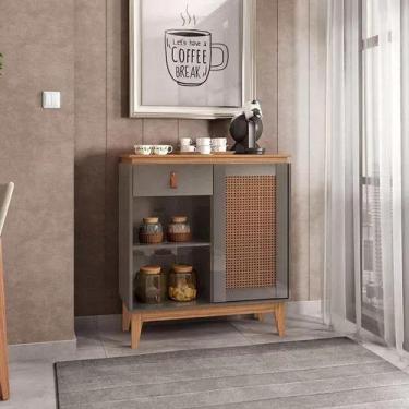 Imagem de Aparador cantinho do café rubi 94 cm altura casa d cinza/noce - Villag