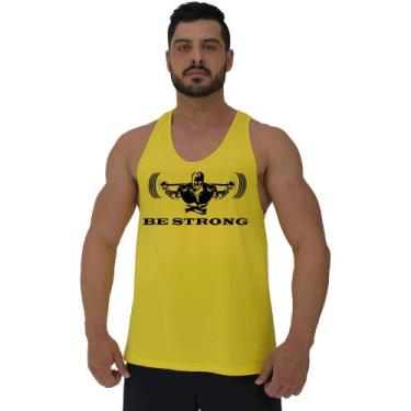 Imagem de Regata Menos Cavada Masculina MXD Conceito Be Strong, P, Amarelo