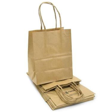 Imagem de Sacola de Papel Kraft Ecológica 13,5x8x16cm - 10 Unidades - Scrity