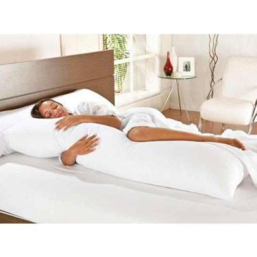 Imagem de Travesseiro De Corpo Com Fronha Star 100% Algodão Branco - B.A TRAVESS