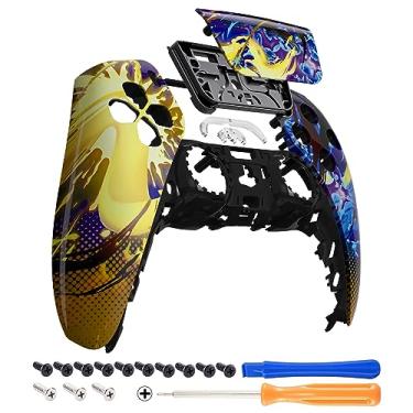 Imagem de eXtremeRate Invólucro frontal de combate com touchpad compatível com controle ps5 BDM-010 BDM-020 BDM-030, capa de substituição faça você mesmo personalizada para touchpad compatível com controle ps5