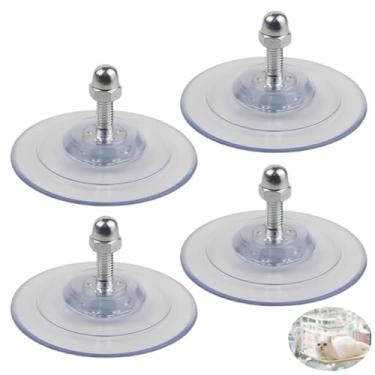 Imagem de SquEqu Pacote com 4 Ventosas para Janela de Gato, Suporte de Parafuso de Substituição, 85 Mm, Pé de Copo para Gatos, Rede para Gatinhos, Assento Sem Fio, Cama, Suporte de 4 Pés