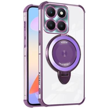 Imagem de MRRSIWEI Capa transparente para Motorola Moto G75, capa fina de proteção de nível militar à prova de choque flexível TPU transparente antiarranhões para Motorola Moto G75. Roxo