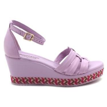 Imagem de Sandália Bottero Couro Anabela Tiras Feminina 344803-Feminino