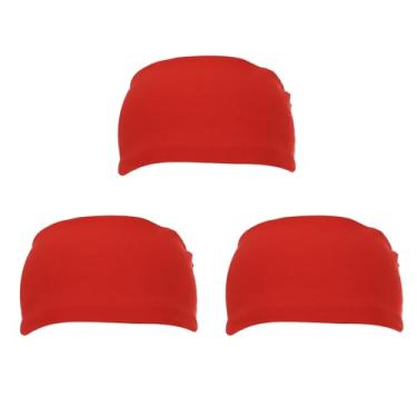 Imagem de PATIKIL Bandanas esportivas masculinas 17,78 cm x 10,16 cm, 3 faixas de suor para corrida, absorção de suor, para mulheres, treino, basquete, ioga, academia, vermelho