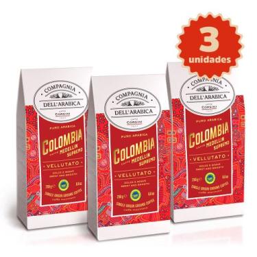 Imagem de Kit Degustação Café Compagnia Dell'Arabica - Colômbia 3x250g - Melitta