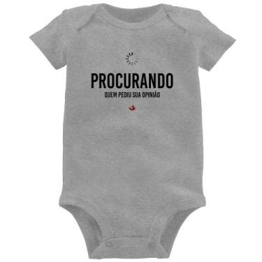 Imagem de Body Bebê Procurando quem pediu sua opinião - Foca na Moda, Cinza, G