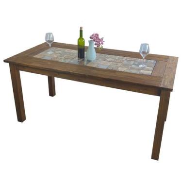 Imagem de Mesa Sala Jantar 160cm Madeira Pinus Tampo Cerâmica Reforçada Sofistic