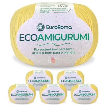 Imagem de Kit 6 Ecoamigurumi Euroroma Linha Amigurumi Cores Fio Macio, 0400 - Am