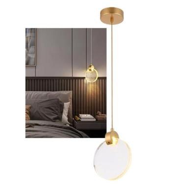 Imagem de Luminaria Pendente Lua Cristal Bolinhas Led Iluminaçao Decoraçao Luxo 