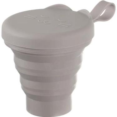 Imagem de Copo De Água De Silicone Dobrável De 250ml Com Tampa Anel De Suspensão
