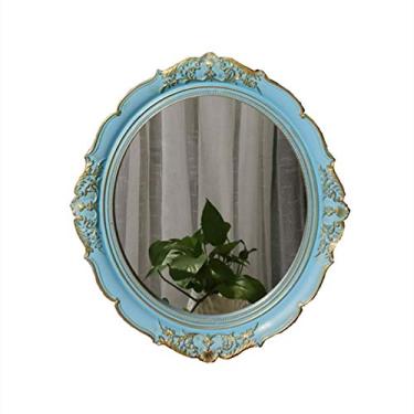 Imagem de Yamfurga Bandeja de espelhos decorativos, espelho de parede suspenso, bandeja de exibição multifuncional vintage, bandejas de joias, bandejas de penteadeira, bandejas de servir, 33 cm L x 38 cm C,