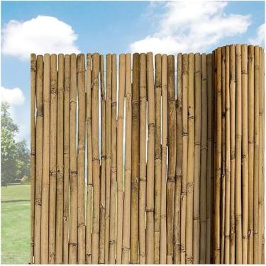 Imagem de Triagem De Cerca De Bambu De Jardim, Painéis De Privacidade, Trança De Arame Galvanizado à Prova De Intempéries De Bambu Natural Ecológico De 1,4~2,4 Cm Para Interior Ao A, 1x1m