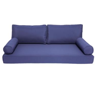 Imagem de FSJITF Capa de cama de solteiro para pátio, conjunto de 5 peças, para cama de solteiro, capas de almofada para móveis de rede de madeira ao ar livre, tecidos impermeáveis resistentes ao desbotamento