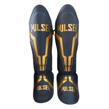 Imagem de Par Caneleira PU Muay Thai Mma Kickboxing Pulser Thunder (Iron Dourado, M)