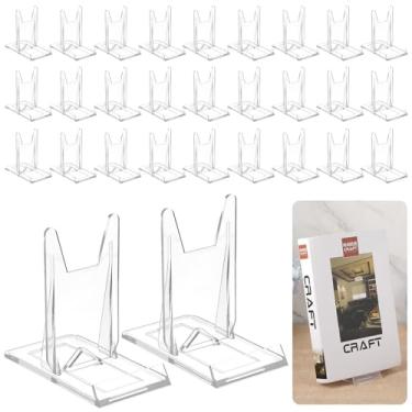 Imagem de Pacote com 30 suportes para exibição de livros, ajustável, transparente, suporte para quadrinhos, cavalete espesso, placa de cavalete transparente para escritório em casa, álbum de volta às aulas, CD