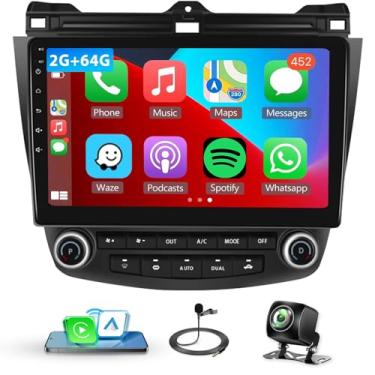 Imagem de 2 + 64 G para Honda Accord 2003-2007 Android Car Radio Stereo 25.7 cm HD Touch Screen Mirror Link GPS Navigation Head Unit com WiFi, Bluetooth, USB, FM, controles de volante, câmera reserva de 12 LEDs