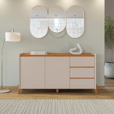 Imagem de Buffet Rennes 3 Gavetas Cedro/Off White - Casa D Móveis