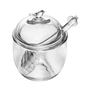 Imagem de Meleira 150ml de cristal transparente com pegador e tampa Bird Wolff -