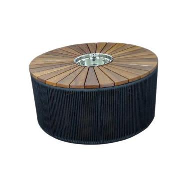Imagem de Mesa de centro redonda em corda náutica 90cm by DeckDecor. - Deck & De